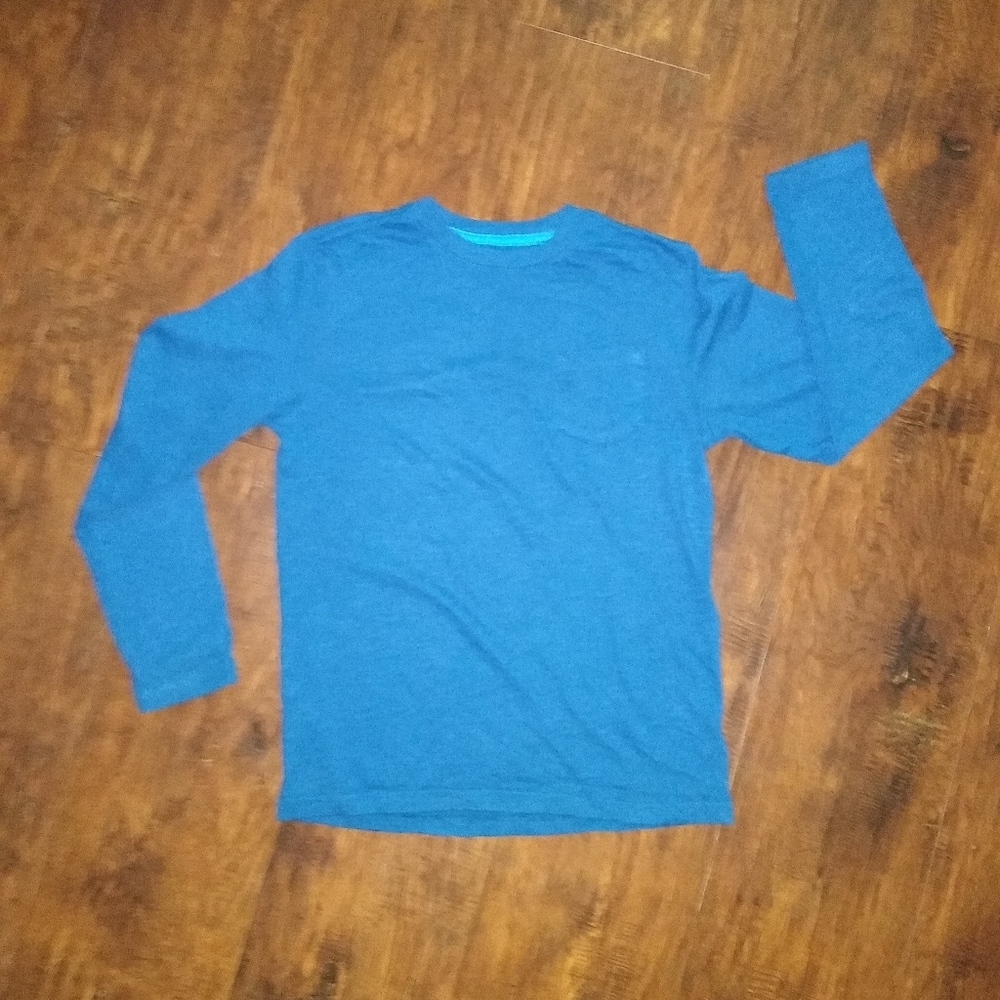 A long sleeve blue shirt